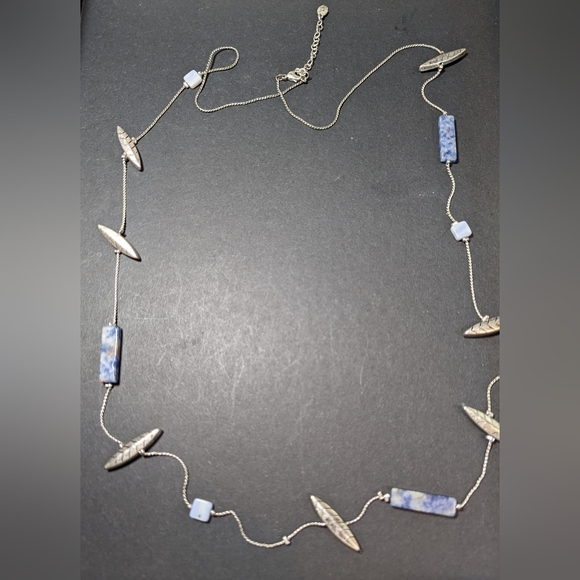 Jade & Jasper long chain with genuine amethyst - Picture 1 of 2